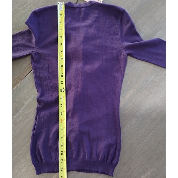 Miu Miu Virgin Wool Violet Ruffle Cardigan - Picture 6 of 10